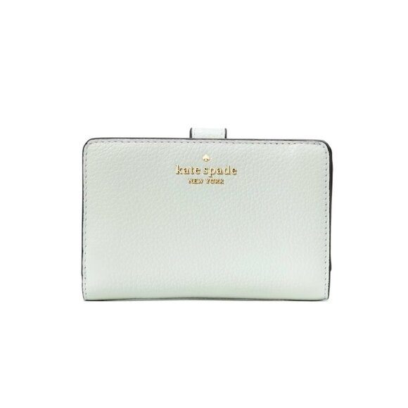 New Kate Spade Leila Medium Compact Bifold Wallet Pebble Leather Lime Sherbert - Picture 1 of 3